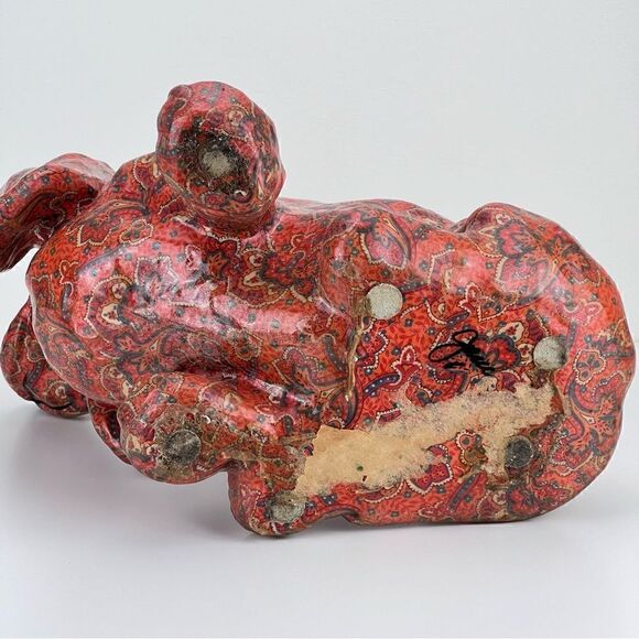 Vintage Decoupage White's Whachamacallits Hand Made Basset Hound Statue … - Picture 9 of 12